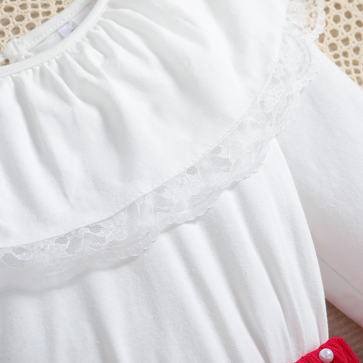 Girls Lace Top And Corduroy Skirt Set For Autumn Outfits_voghion.com