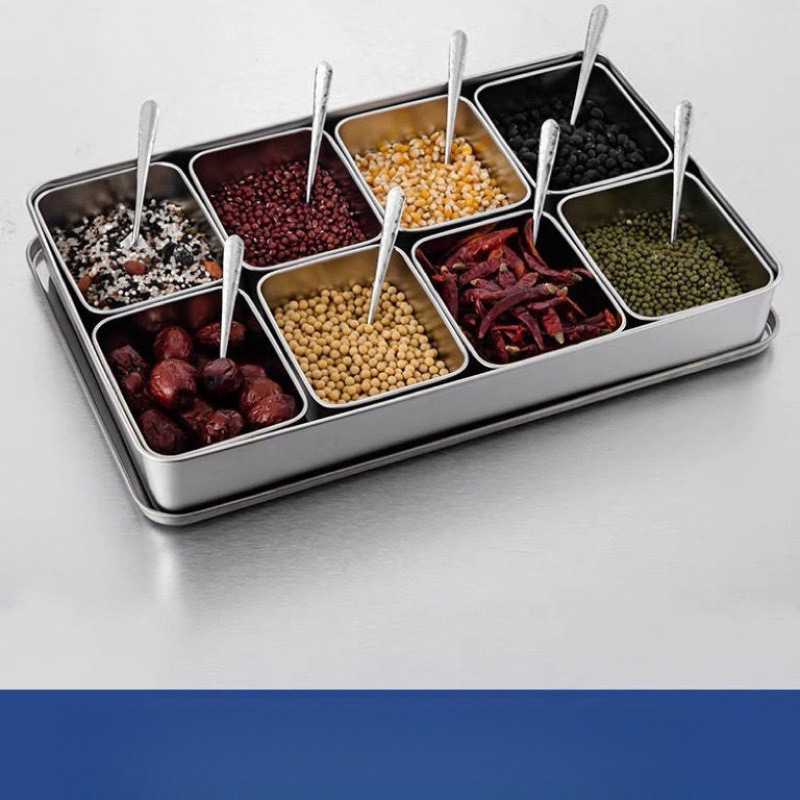 Stainless steel seasoning box integrated multi -grid box -flavored…