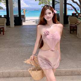 2026新款泳衣女高级感分体性感比基尼四件套保守亚马逊一件代发