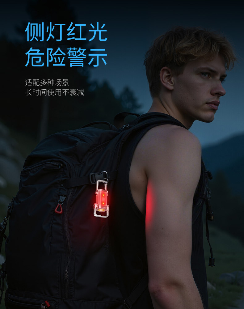 Mountaineering Night Climbing Light, Strong Light, Super Bright Flashlight, Rechargeable Outdoor Portable Night Running Warning Led Key Light