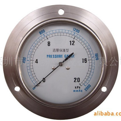0-50KPA 0-5000mmAq燃气压力表 压力仪表PIONEER带法兰膜盒压力表