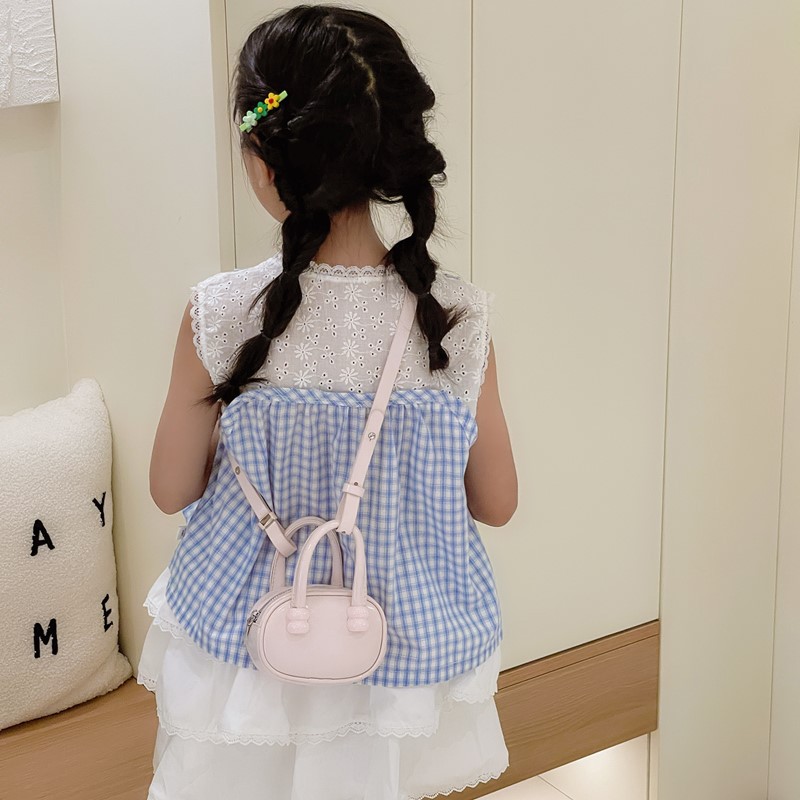 Moda coreana popular bolso de hombro para niñas simple bolso de bebé de color sólido bolso de bolso mini para niños