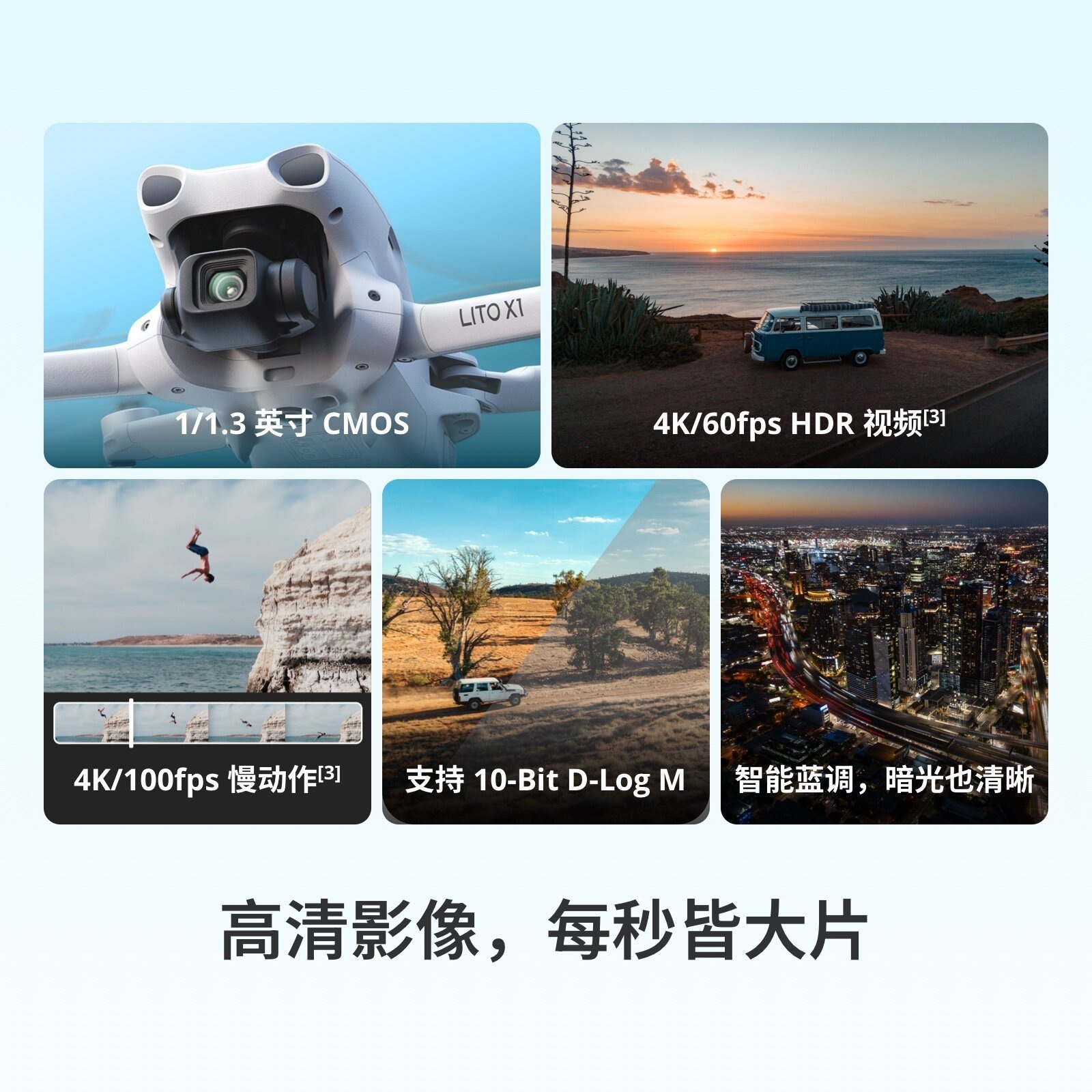 Dron para Fotografía Aérea DJI Lito 4K HD con Capacidad de Carga de 2-5 kg
