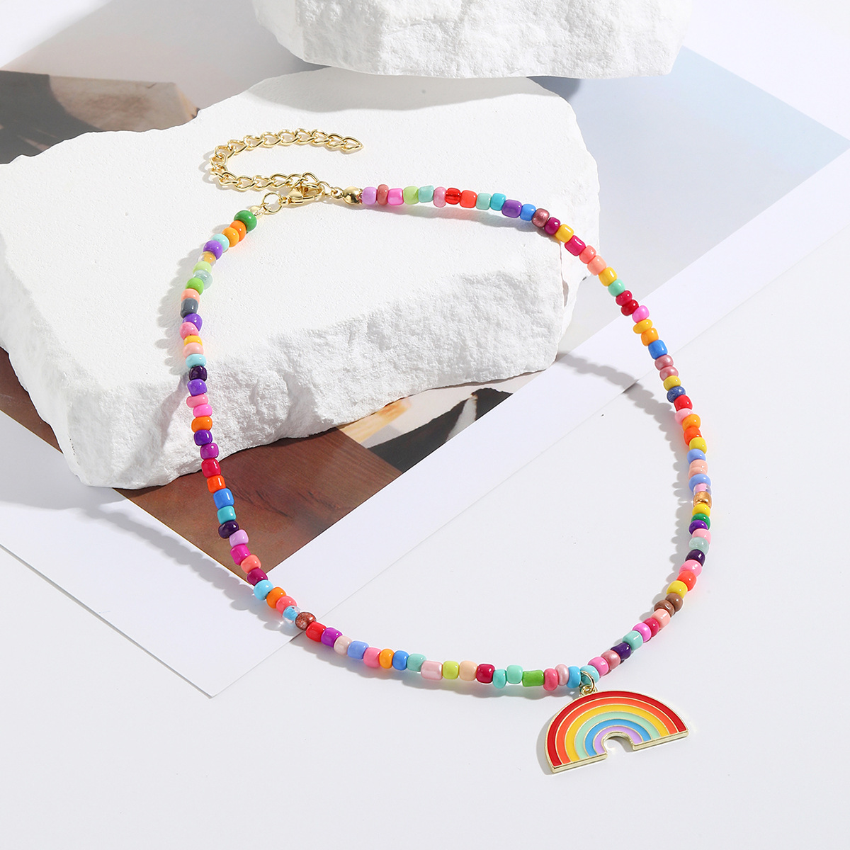 Basic Modern Style Classic Style Rainbow Heart Shape Turquoise Stone Beaded Unisex Bracelets display picture 17