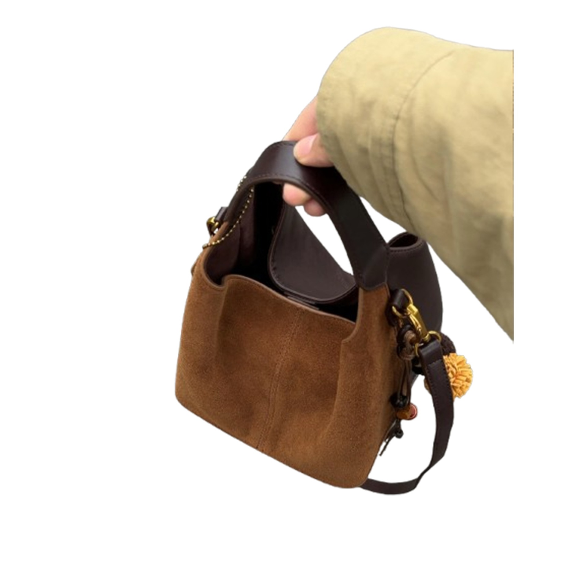 Autumn/Winter Retro Large Capacity Matte Handheld Bucket Bag For Women 2026 New Work Commuter Shoulder Crossbody Bag - Thumbnail 5
