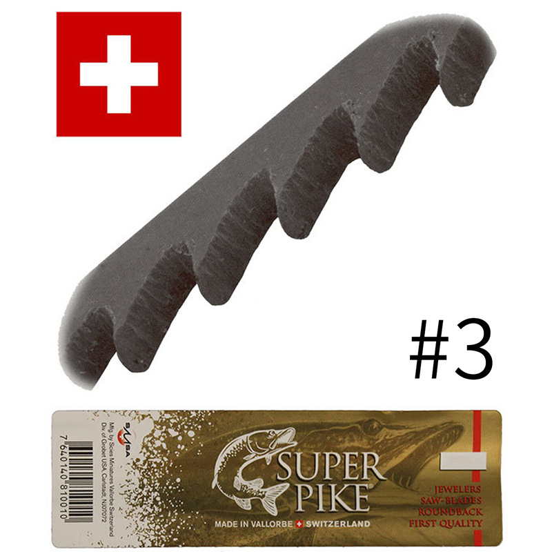 Super Pike瑞士进口鱼牌金属拉花锯条 12根/把细齿3曲线锯条