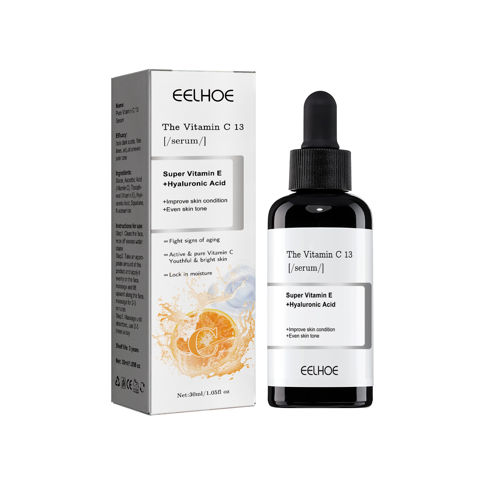 Vitamin-C-Gesichtsbehandlung zur Aufhellung des Hauttons, zur Befeuchtung, zum Verblassen stumpfer Haut und zur Reparatur der Essenz._voghion.com