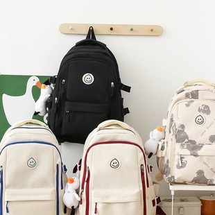 Schoolbag for middle school students 2023 new college students simple all-match multi-layer niche design sense burden-reducing backpack