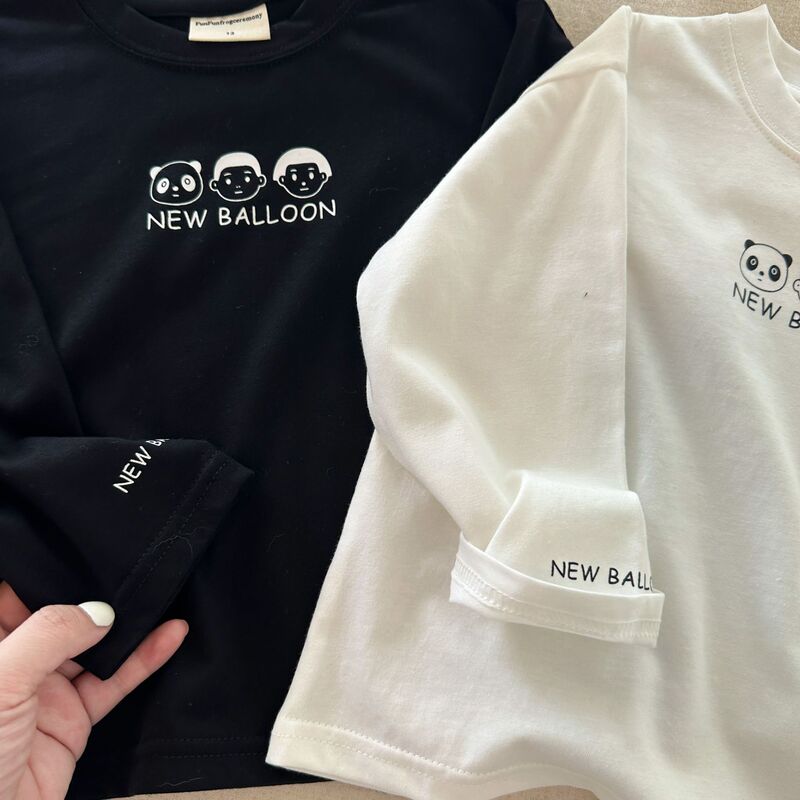 在庫あり長袖子供用Tシャツ2025秋冬韓国風カジュアルベビー半袖夏かわいいボトムシャツ男の子と女の子用|undefined
