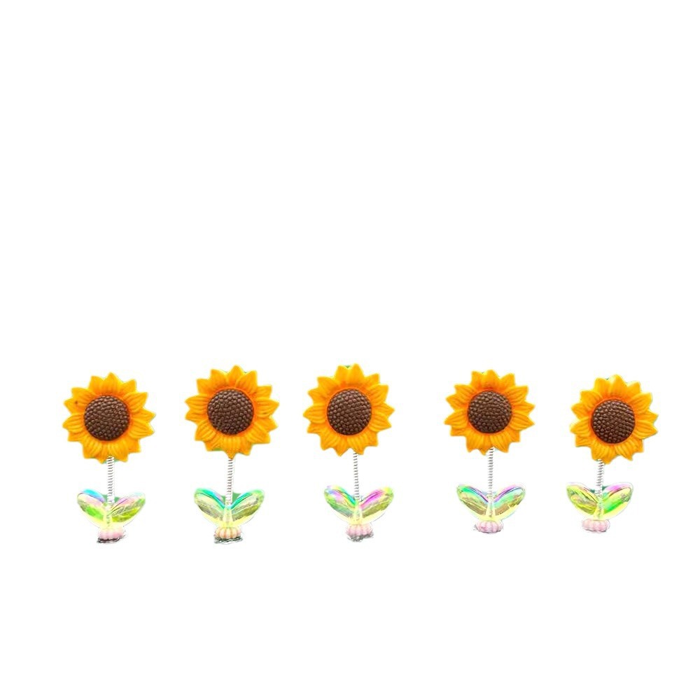 2024 nuevas celebridades de Internet sacudiendo la cabeza, girasol lindo decoración de coche, consola central de coche, joyería de girasol