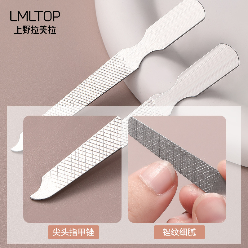 Ramila manicura de acero inoxidable juego de 5 piezas de almacenamiento portátil traje de manicura cortauñas amoladora de uñas Archivo de pulido