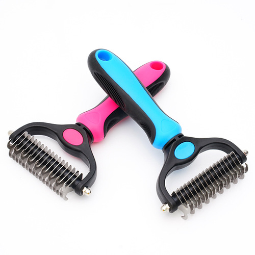 Cross-border double-sided pet knotting comb special knotting knife rake comb for dogs and cats beauty pet comb supplies factory