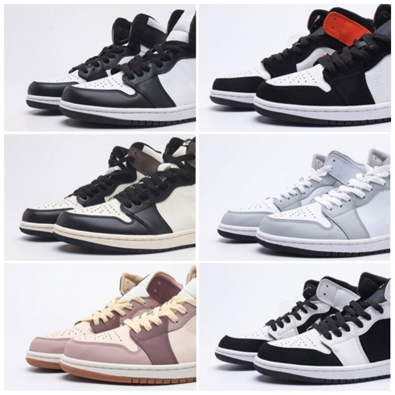 2026 New Model Putian Shoes Aj1 High Version Pure Original Jordan 1 High-Top Basketball Shoes Black and White Panda Reverse Hook Chicago Edition