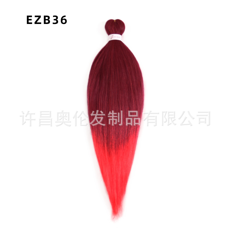 EZ peluca floja suave de fibra química africana 26 pulgadas 90 gramos de PVC bicolor ignífugo seda de baja temperatura gran trenza