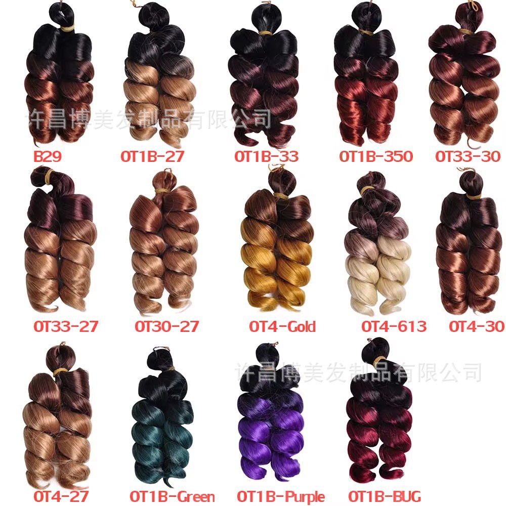 Crochet cabello fibra química francés espiral roll Italy curls Crochet Braids Hair peluca africana