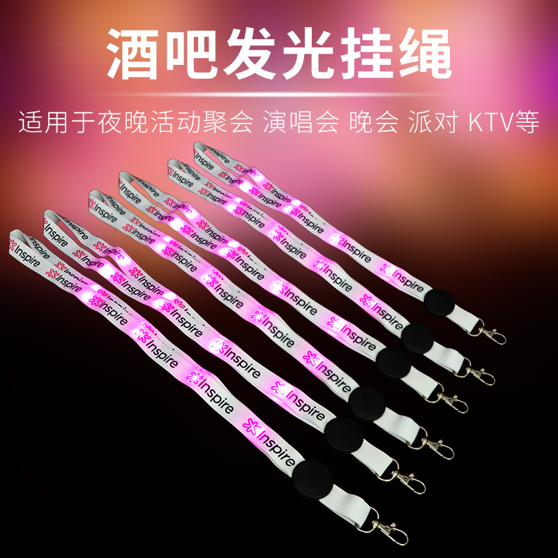 LED nylon cordón luminoso certificado de trabajo cinta colgante cordón luminoso barra atmósfera cordón luminoso etiqueta cordón