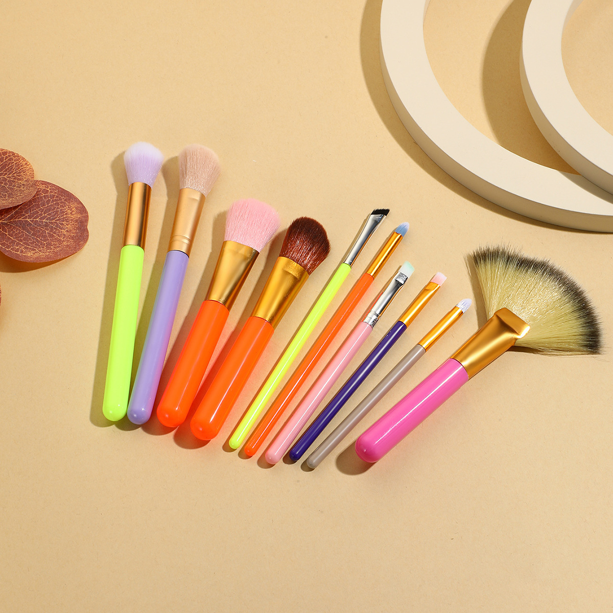 Rainbow 10 juegos de pinceles de maquillaje 10 juegos de pinceles de maquillaje de colores 10 juegos de pinceles de polvo sueltos para sombras de ojos juego completo de herramientas de maquillaje