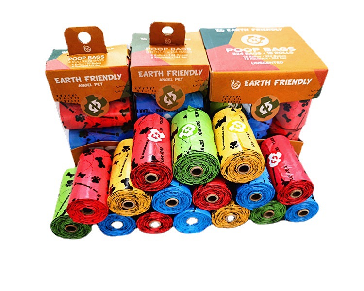 跨境宠物垃圾袋1.2丝1.5丝18卷装狗屎袋EPI可降解拾便袋生产厂家|ms