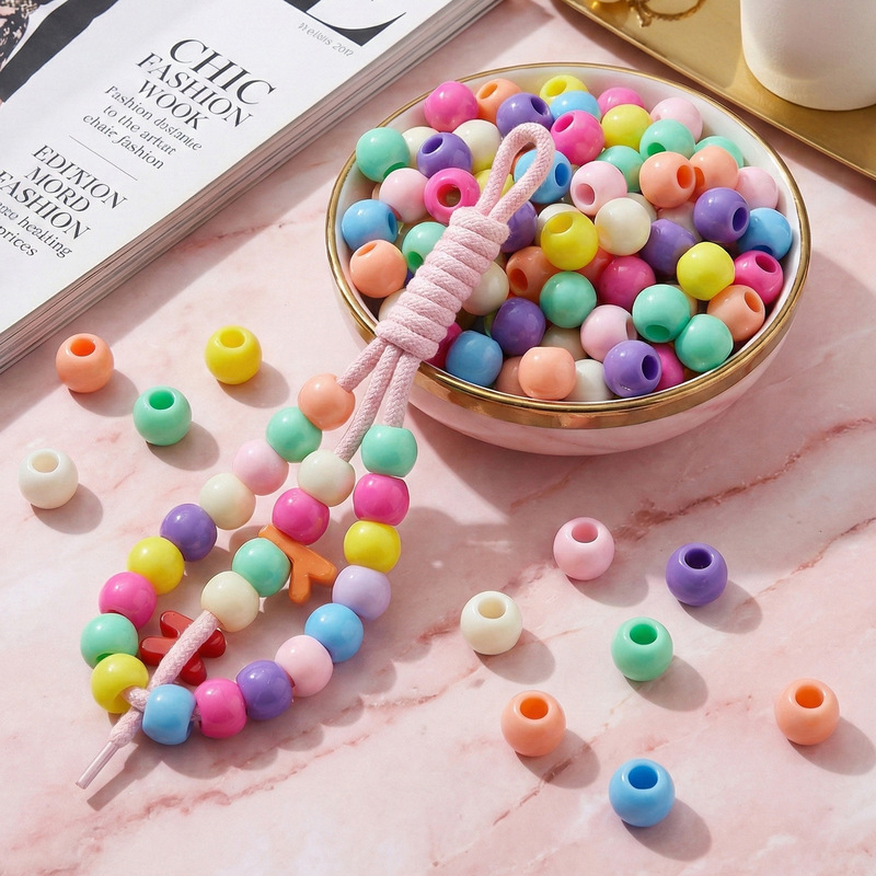 10-12mm Macaron Color Large Hole Round Beads Acrylic Colorful Barrel Beads DIY Children's Beading Loose Beads Materials Wholesale 10-12mm Macaron Color Large Hole Round Beads Acrylic Colorful Barrel Beads DIY Children's Beading Loose Beads Materials Wholesale