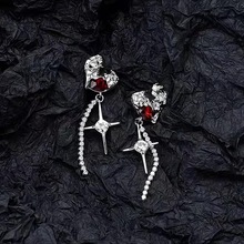 超酷~SPECIAL爱心流苏星芒耳环小众设计感高级耳钉女冷淡风耳饰潮