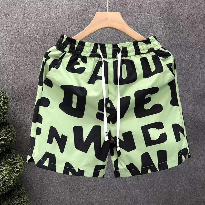 Stilvolle Herren-Freizeitshorts im High-Street-Stil – Leichte, schnelltrocknende Strandshorts mit elastischem Bund für sommerliche Outdoor-Aktivitäten (Grün, Größen M-3XL)_voghion.com