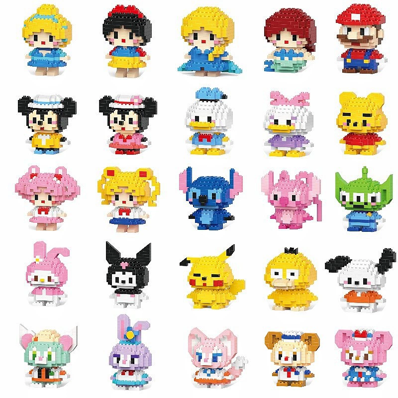 Building Block Set — Cartoon Mini Bricks, Handmade Doll Figures, Kindergarten Gift
