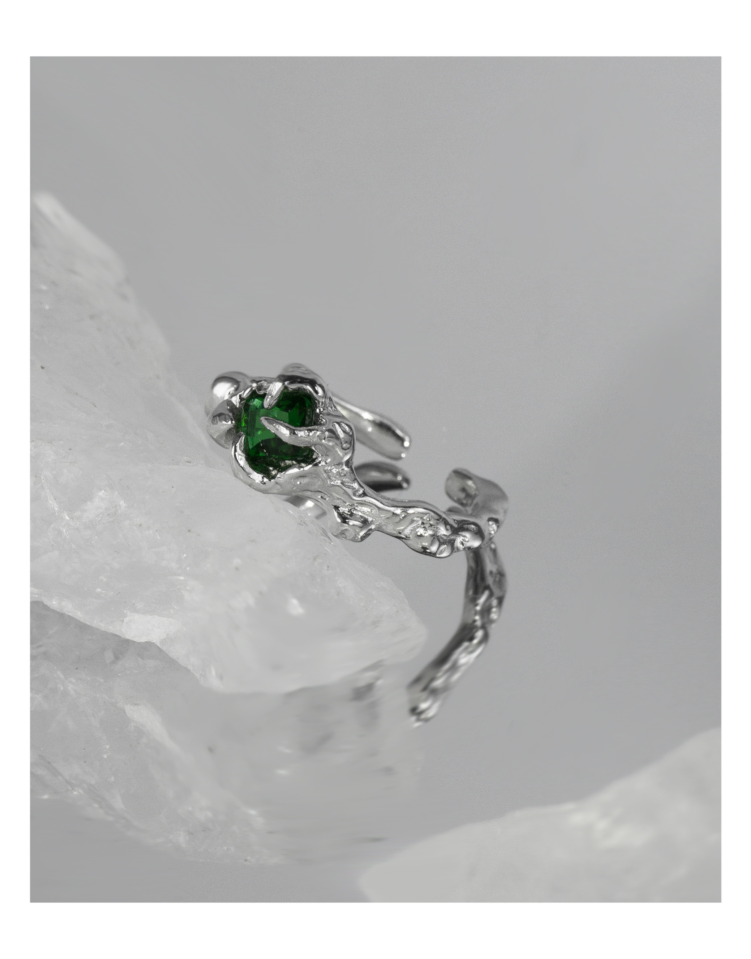 Fashion Geometric Copper Plating Zircon Open Ring