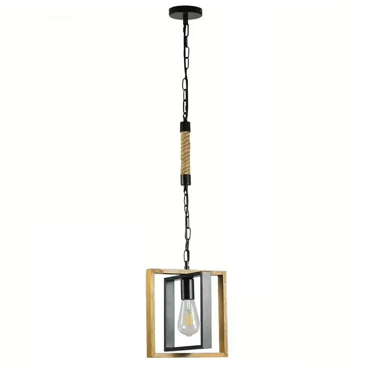 Lámpara de cuerda de cáñamo de metal negro retro lámpara de la sala de estar industrial estilo nórdico decoración creativa hierro forjado