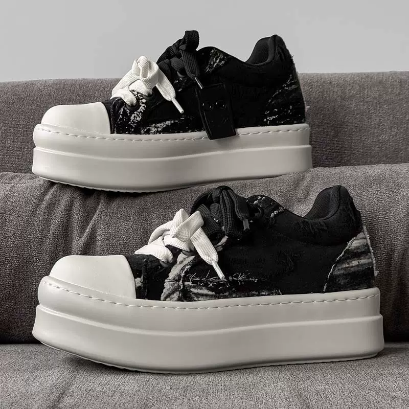 8CM隐形内增高休闲鞋丑萌大头面包鞋小个子厚底男女款情侣鞋板鞋