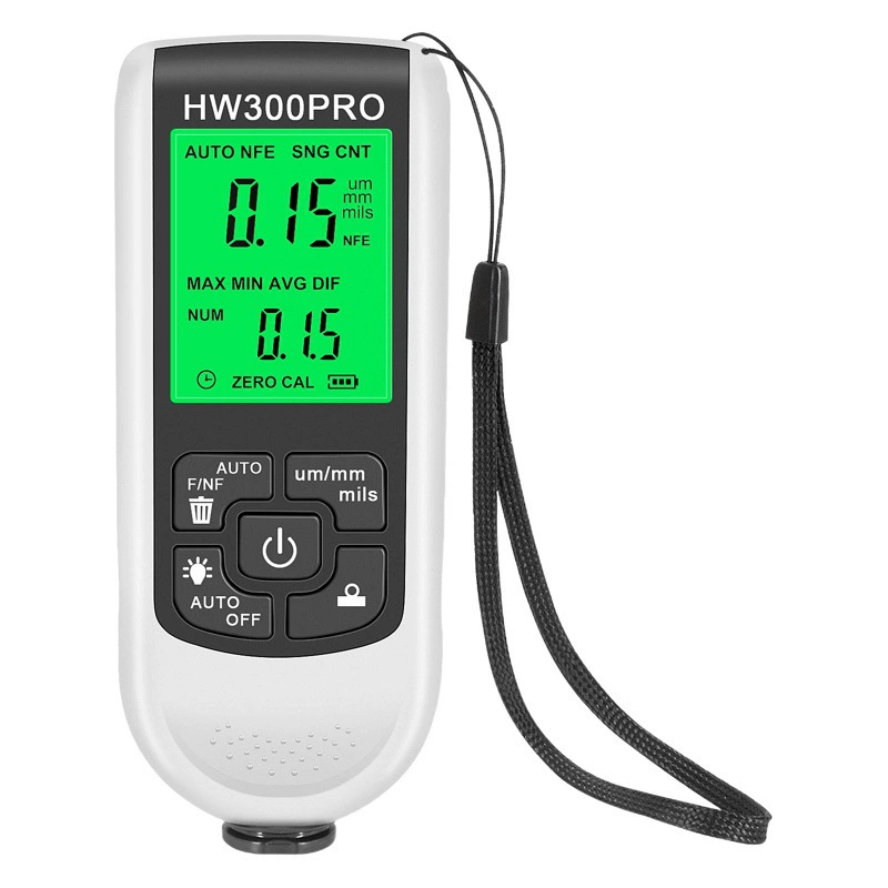 Высокоточный датчик толщины покрытия Противоскользящий измеритель толщины слоя краски HW-300PRO