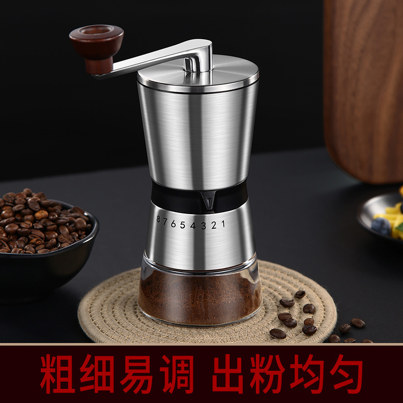 Retro Hand-Cranked Coffee Grinder for Home Use, Small Manual Grinder, Stainless Steel Portable Hand Grinder Coffee Machine
