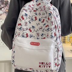 シンプルなinsかわいい漫画落書きランドセル学生百合かばん女性バッグ軽量小大衆大容量バックパック