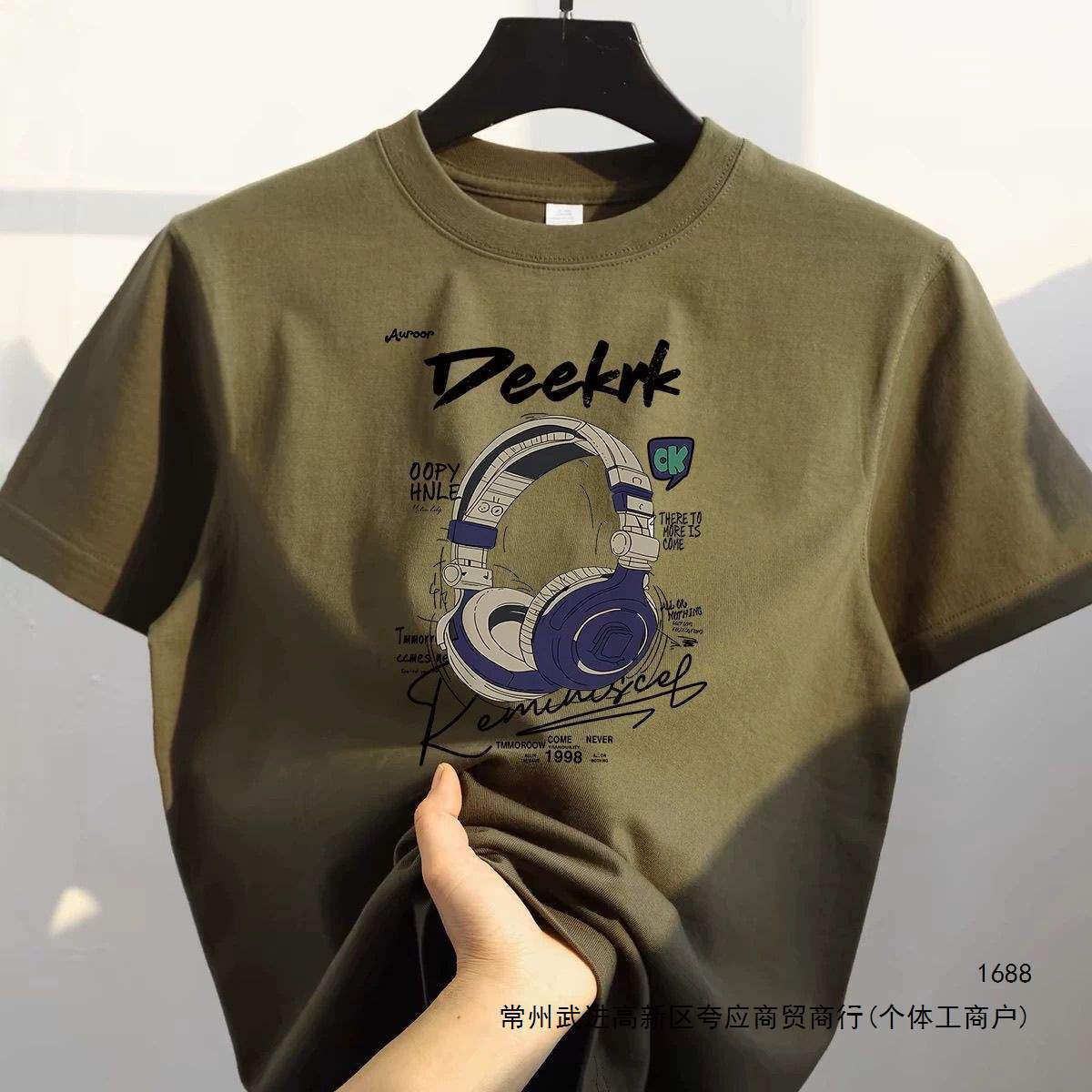 Overseas order overstock ~ Label removed, withdrawn, Hong Kong style trendy niche loose-fitting pure cotton short-sleeved T-shirts for men and women