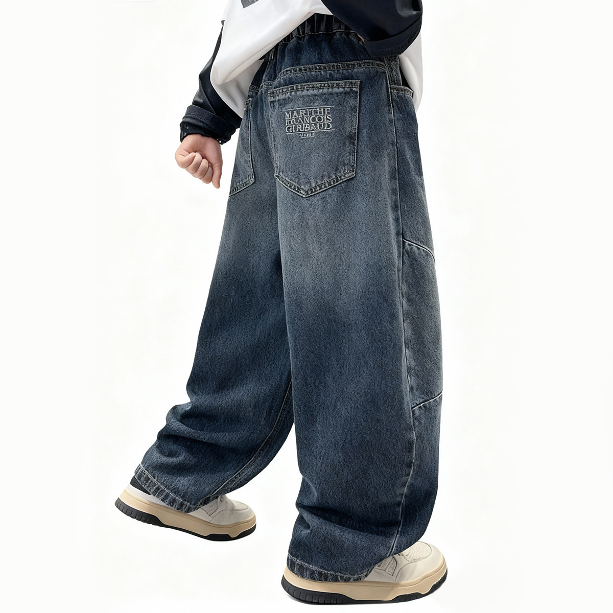 Pantalones vaqueros holgados de pierna ancha y corte recto para niños, estilo primavera-otoño, tallas medianas y grandes, ropa infantil para niños pequeños (3-7 años)._voghion.com