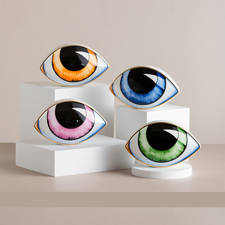 1155g Weight Ornaments Home Textiles & Decor Type Ornaments Classification 1 Piece Quantity Daily Occasion ceramics Material Eye Pattern Casual Style Casual Eye Ceramics Ornaments Artificial Decorations 2