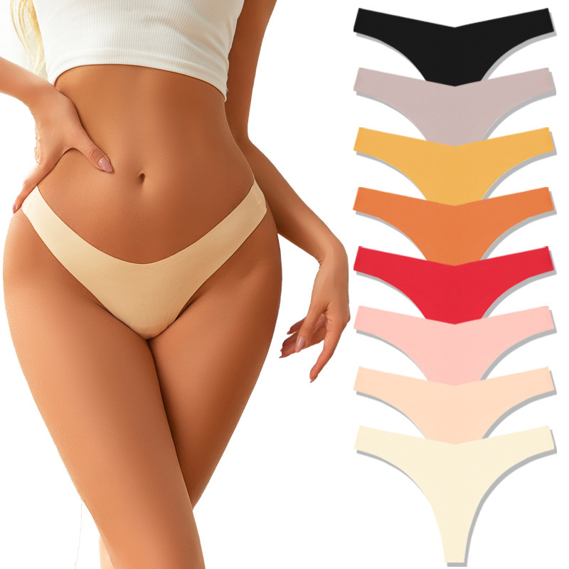 European and American cross-border women's underwear low waist sexy T pants seamless one-piece nude invisible seamless women's thong