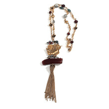 波西米亚新款欧美鸟动物复古流苏吊坠项链毛衣链长款项链