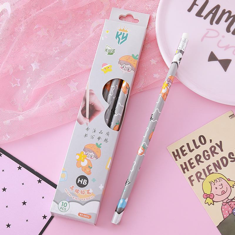 Lápices de caja de alto valor Papelería creativa Herramientas de escritura para estudiantes Práctica de caligrafía Lápiz de madera Lápiz triangular circular