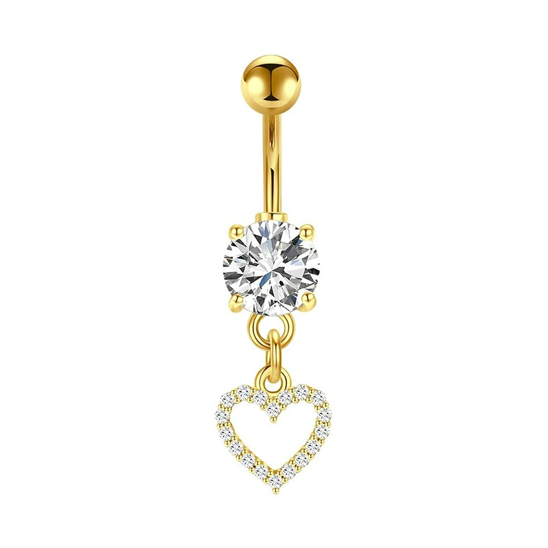 Set, physiological belly button piercing stainless steel with zircon, Amazon, (Physicals)