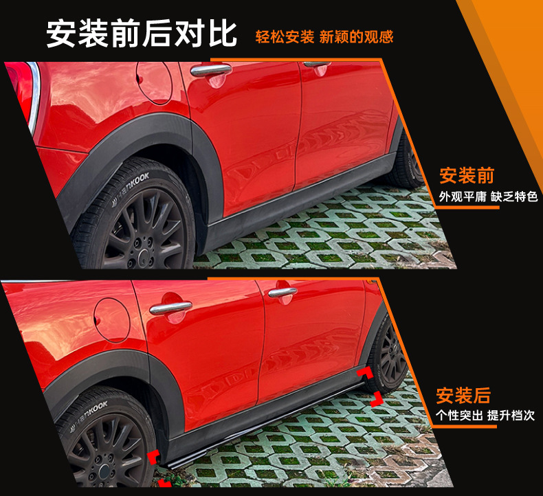 Suitable for Mini Cooper F55 2014-2024 Four-Door Standard Version Side Skirt Spoiler Modification Accessories