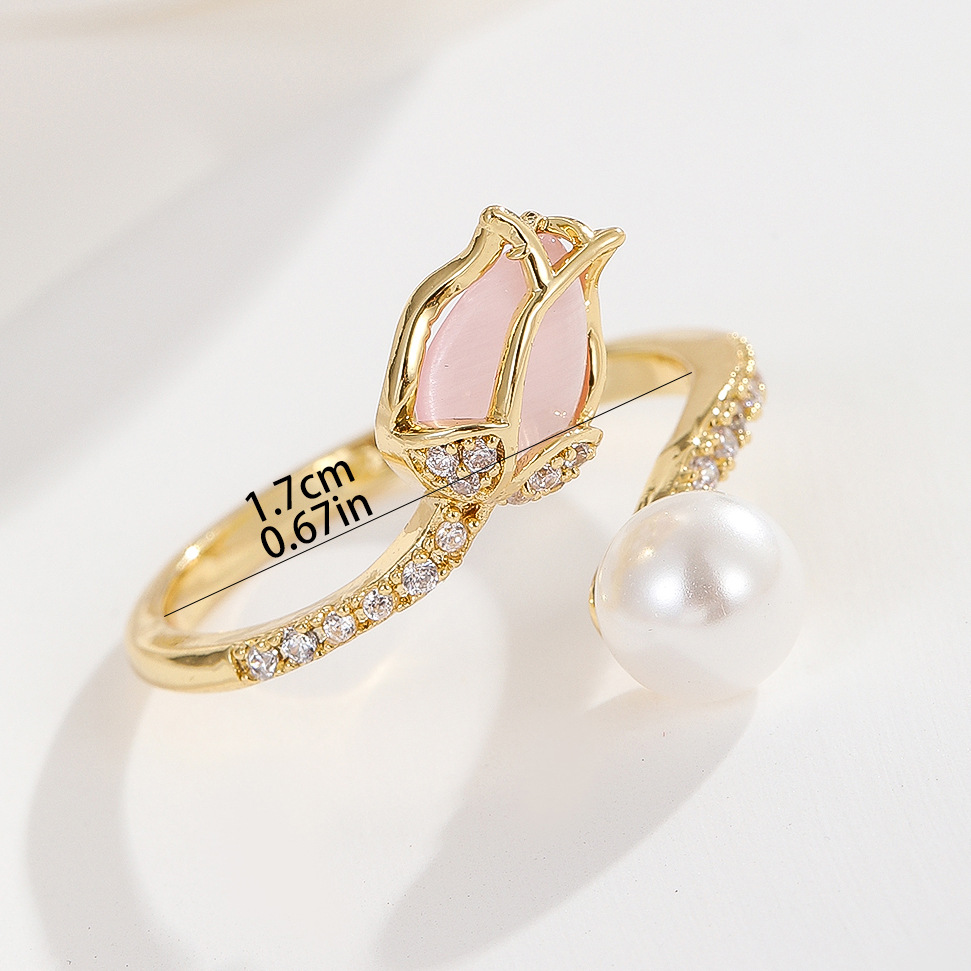 20g Weight Zircon Inlay Material Open Rings Classification 1 Piece Quantity Holiday, Banquet Occasion Copper Material Heart Shape, Crown, Flower Pattern Unisex Gender Inlay Design Lady Style Wholesale Jewelry Lady Heart Shape Crown Flower Copper Zircon Inlay Open Rings 22