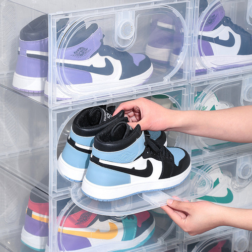 Xidu 2024 New Transparent Shoe Box Wholesale Fashion Gold Letter Design Acrylic Shoe Storage Box
