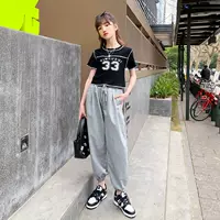 Костюм для девочек, летняя тонкая модная летняя одежда с короткими рукавами, детская спортивная одежда для детей 8-12 лет, леггинсы для уличных танцев в стиле хип-хоп, брюки