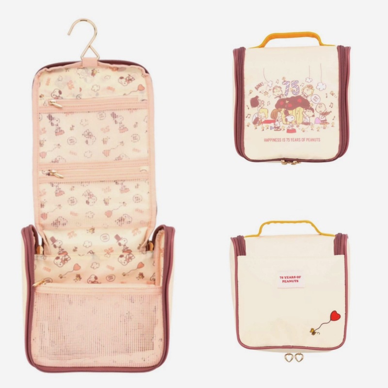 Spot Japón Snoopy Limited viaje de negocios de gran capacidad bolsa de maquillaje colgante portátil bolsa de almacenamiento de lavado doméstico