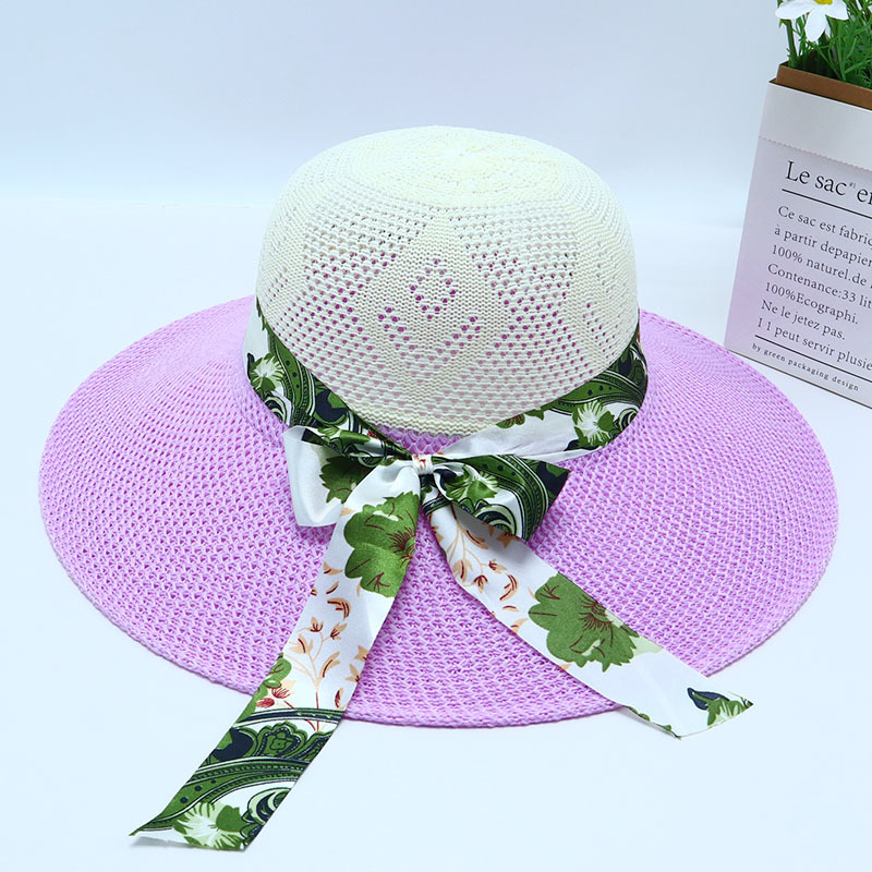 Nuevo sombrero de paja para mujer, sombrero de playa junto al mar, sombrero para el sol de verano de moda salvaje, protector solar, sombrero para el sol de protección UV