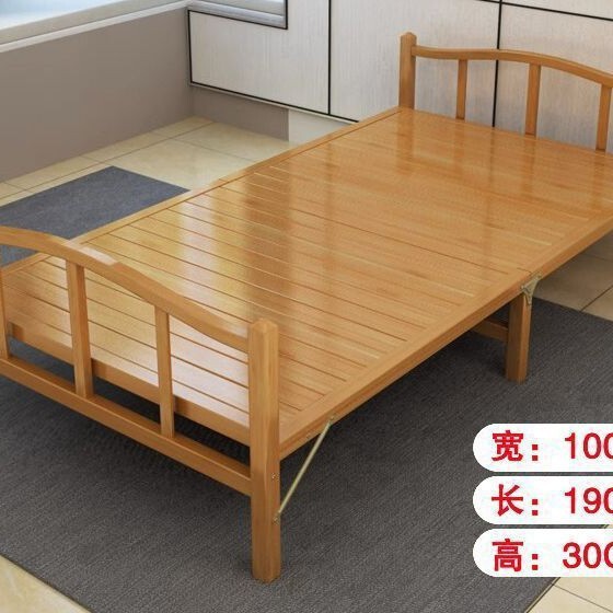 竹ベッド折りたたみベッドシングルダブルシンプルな家庭用モデル大人の竹板クールベッド 1.2m レンタルルームハードボード木製ベッド|undefined