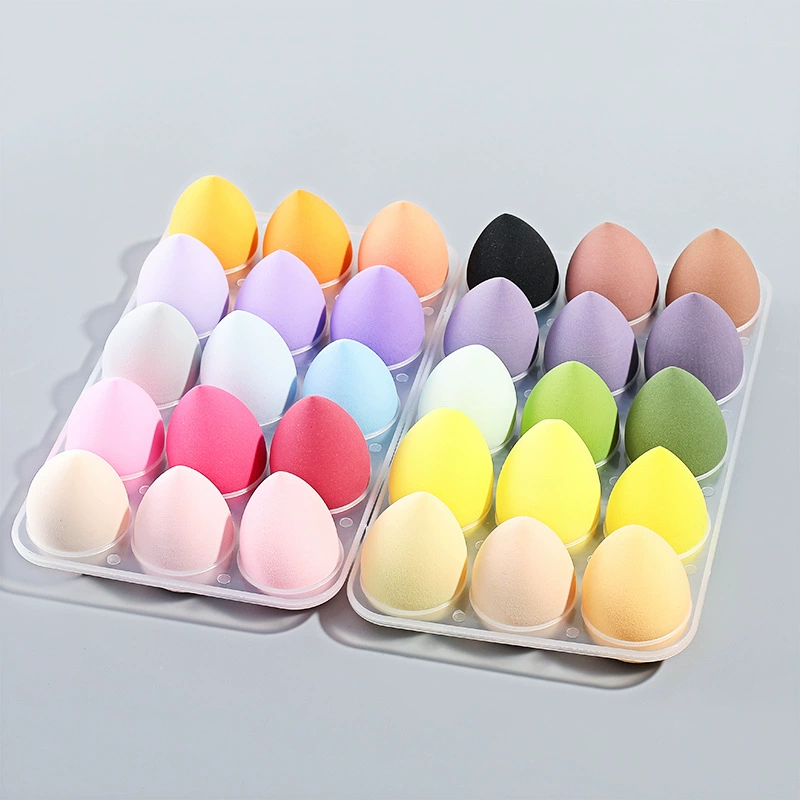 Water-Drop Makeup Sponge Puff, Super Soft Egg-Shaped Blender, Dry & Wet Use, Multi-Color