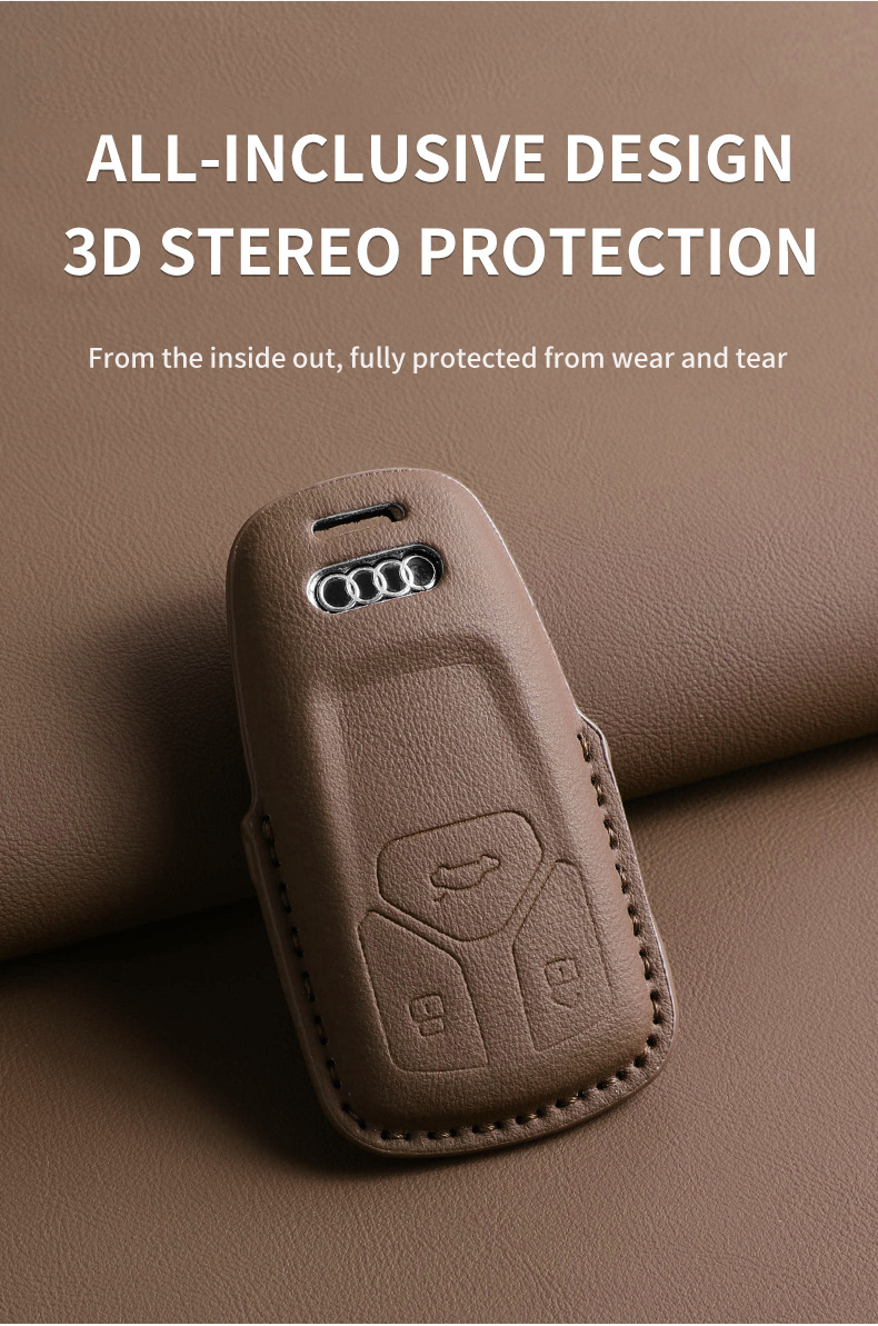 Suitable for Audi A6L Key Cover A6 Same Car Original Color Q8 Bag A4L Car A3L Car Q5 La7 Shell Q3 Buckle Q7 Cross-Border