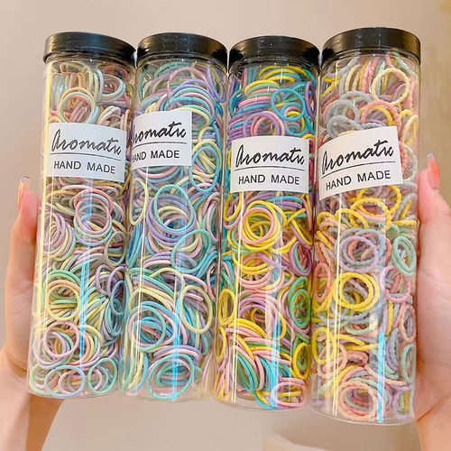 Colorful rubber bands that do not hurt hair and are highly elastic for girls and babies to tie their hair. Cute small scrunchies for babies. Hair ropes.