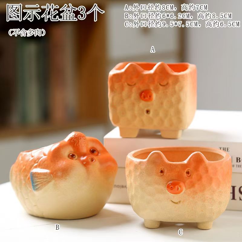 Maceta decorativa con diseño cartoon